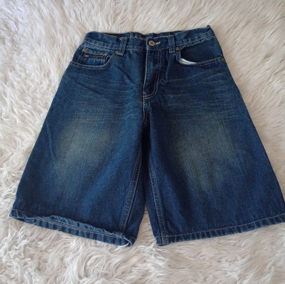 US Polo Boys Blue Bermuda Denim Shorts Sz 14 - Picture 1 of 12